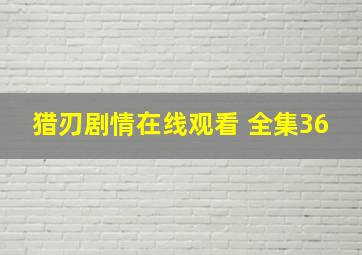 猎刃剧情在线观看 全集36